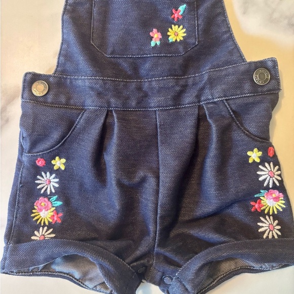 Baby Denim Overalls with Floral Embroidery | Carter’s - Picture 3 of 4